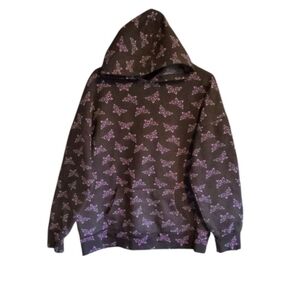 Justify Junior Girls Large Purple Butterfly Hoodie Pullover Sweatshirt Black